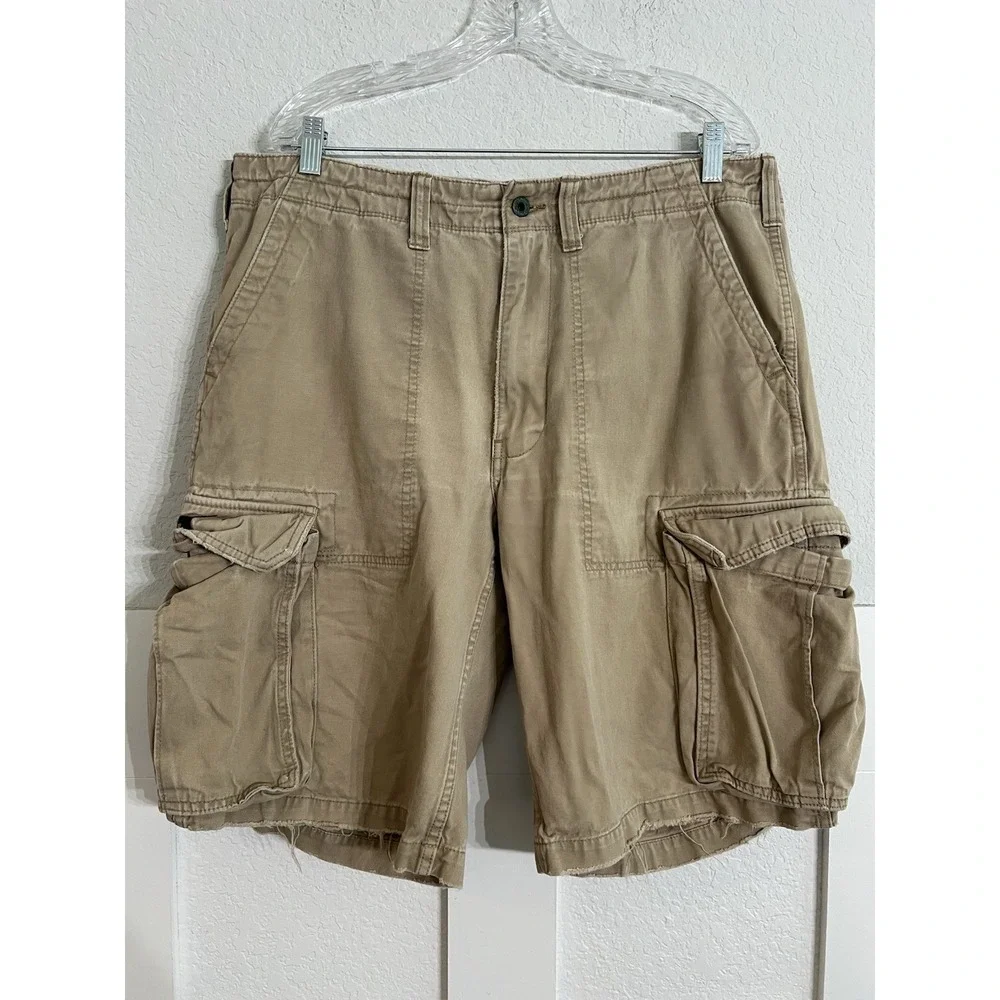 Polo Ralph Lauren Cargo Utility Shorts Mens 36 Khaki Pockets Cotton Casual